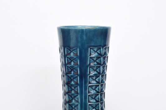 Tall turquoise vase