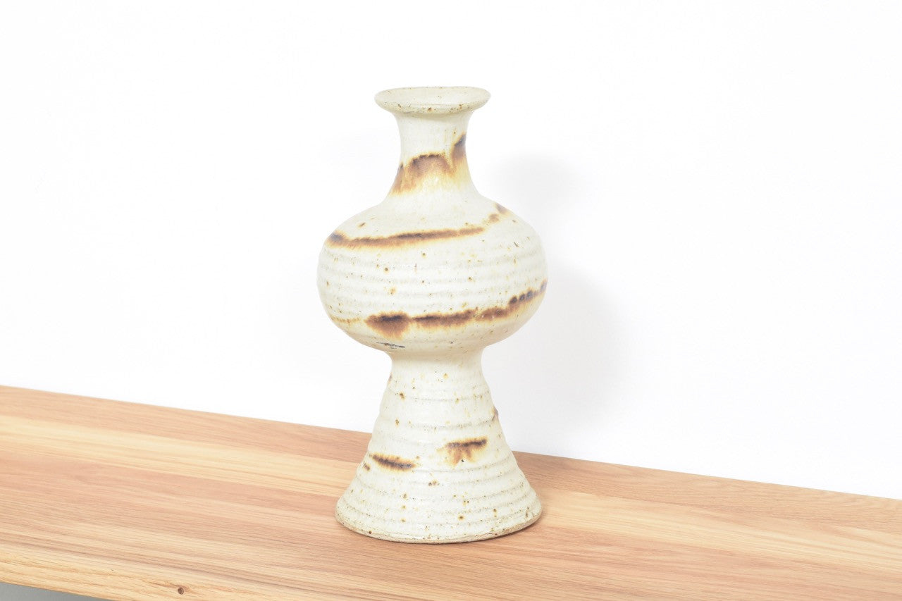 Cream stoneware vase