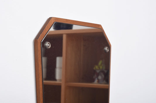 Mirror on teak base