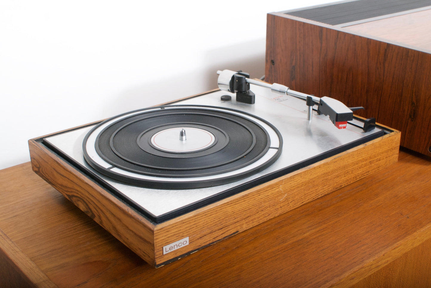 Vintage hifi set up in rosewood