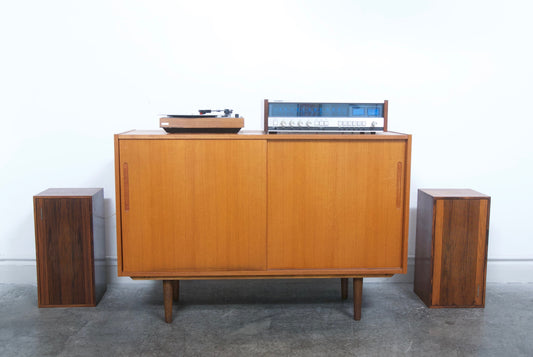 Vintage hifi set up in rosewood