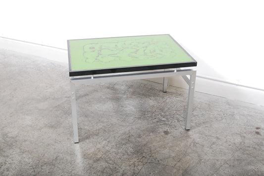 Coffee table with glass top