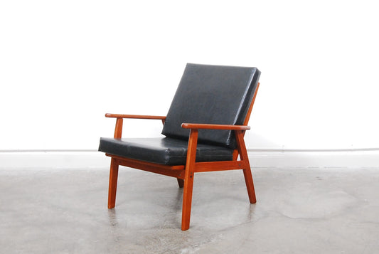 Teak framed lounge chair