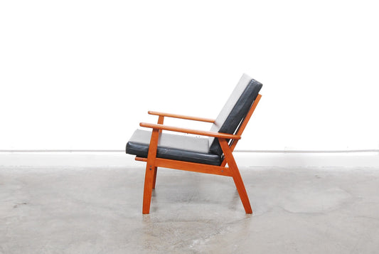 Teak framed lounge chair