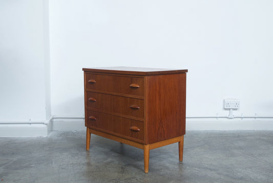 Teak chest of three drawers