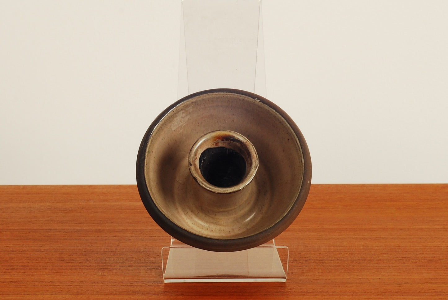 Stoneware candle holder by Ulla Lønow