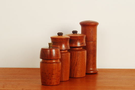 Solid teak pepper grinders