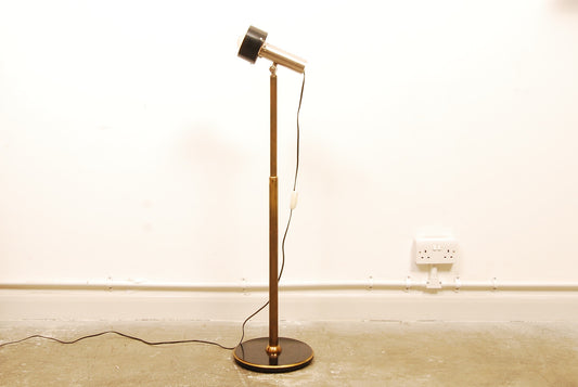 Vintage floor lamp with black shade