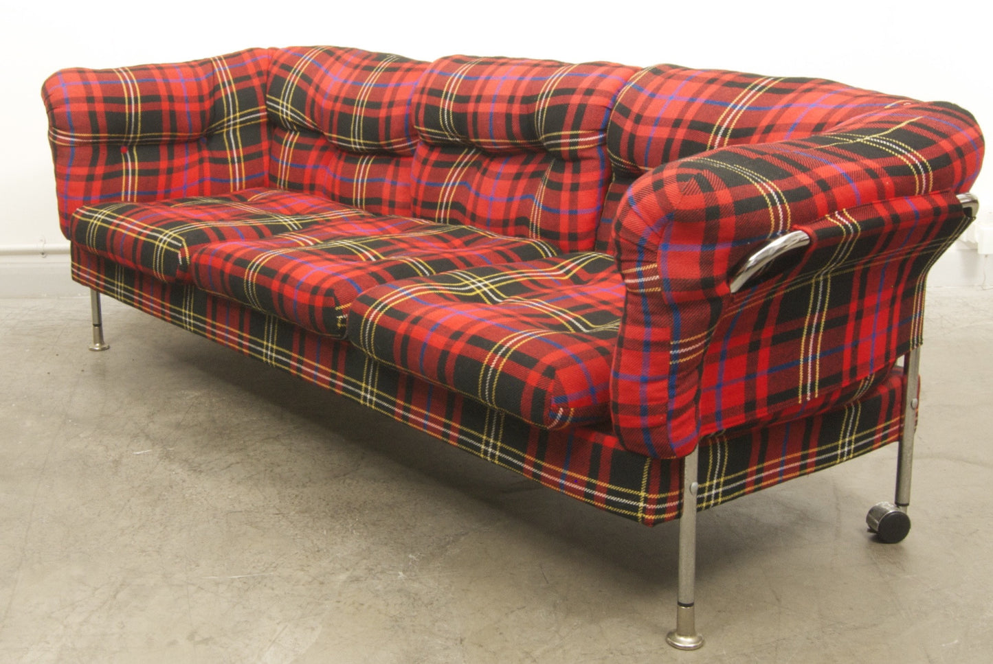 Summer sale: Chrome and plaid three seater