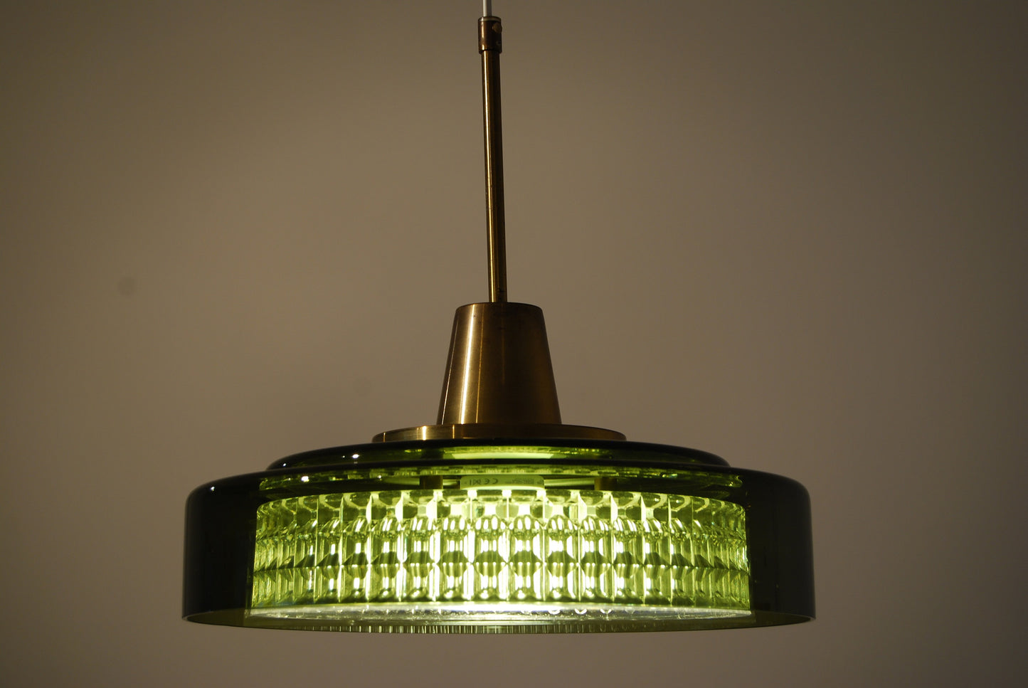 Green glass ceiling lamp