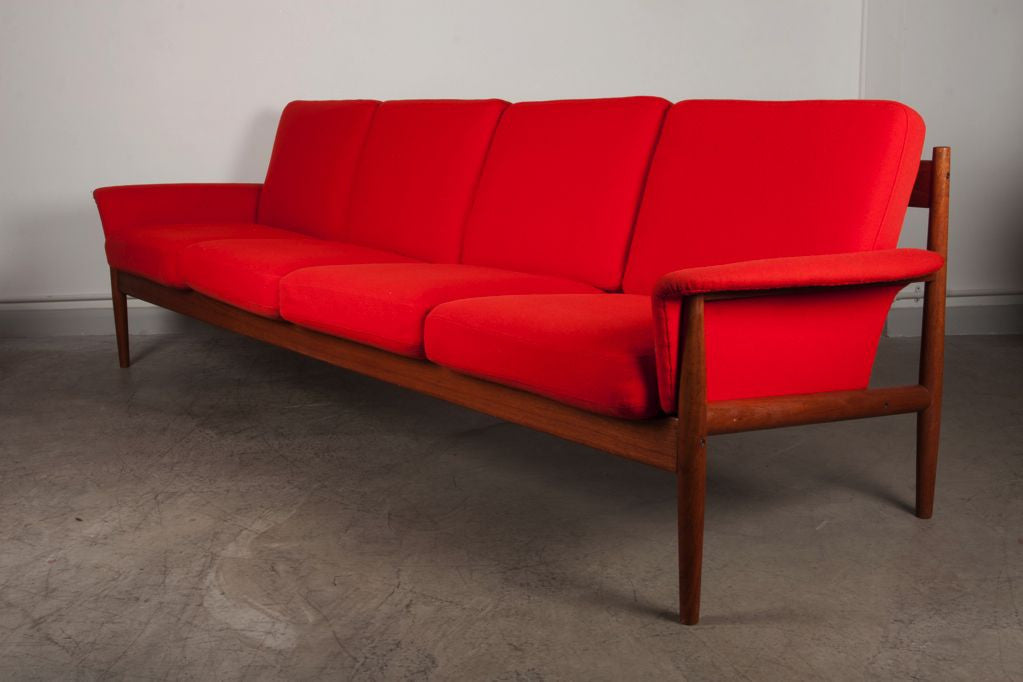 Four seat felt wool sofa by Grete Jalk