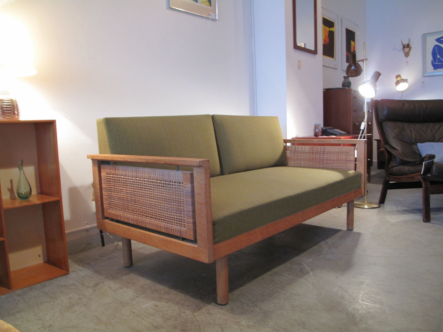 Sofabed with rattan sides