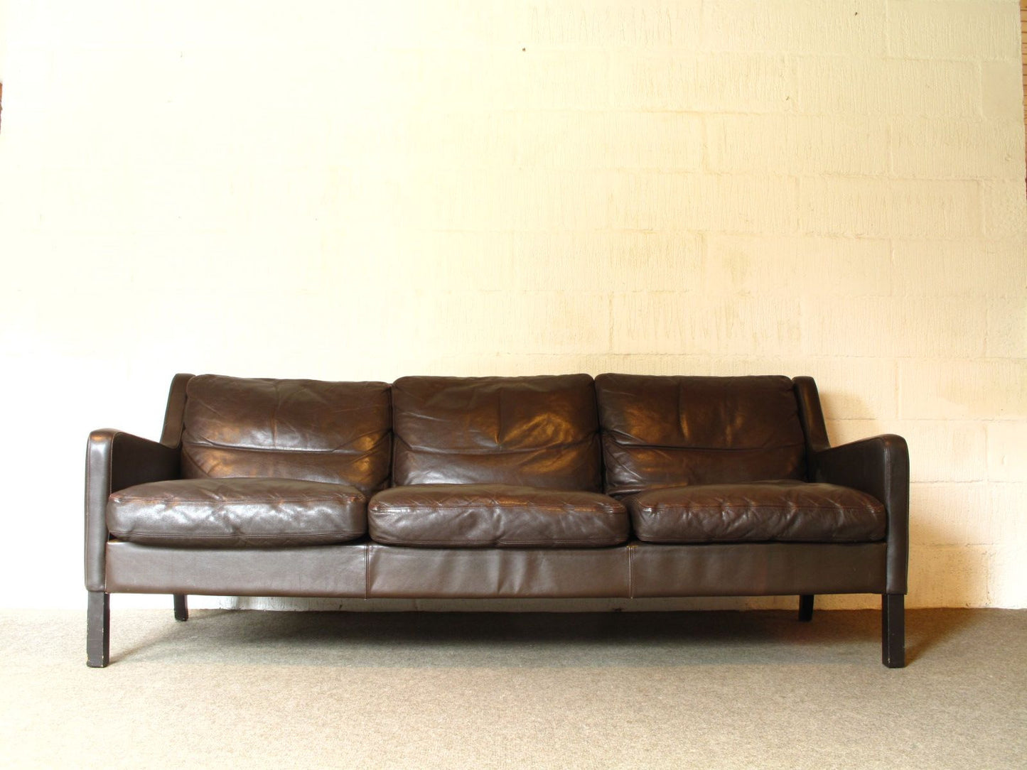 Three seat leather sofa by G. Thams