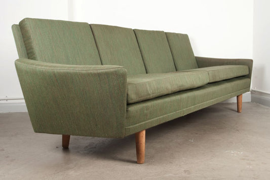 Four seat wool sofa on oak legs