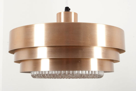 Copper and glass ceiling lamp