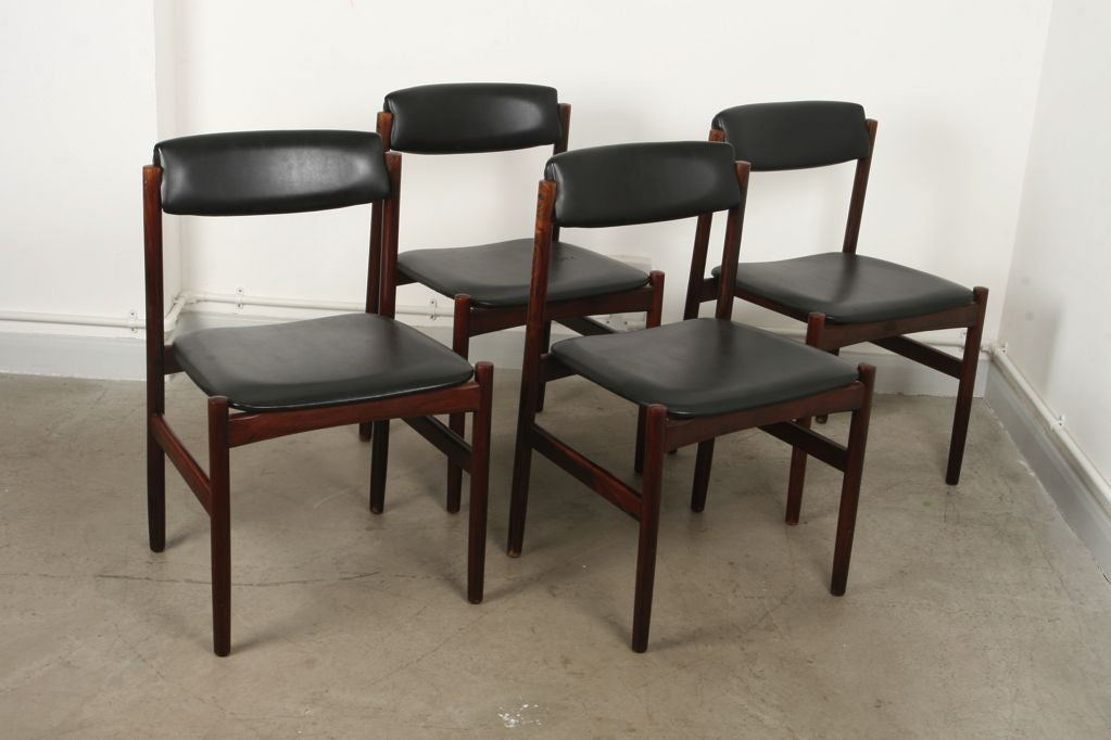 Set of four rosewood dining chairs