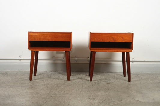 Pair of teak bedside tables