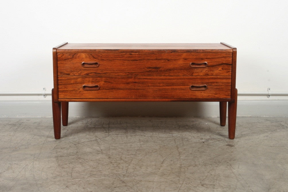 Low chest of drawers in rosewood