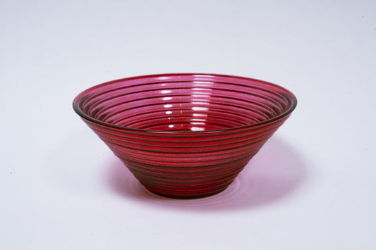 Red glass bowl