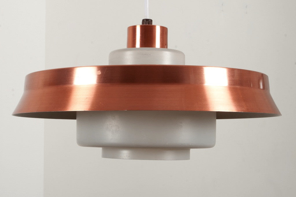 Copper / glass ceiling lamp