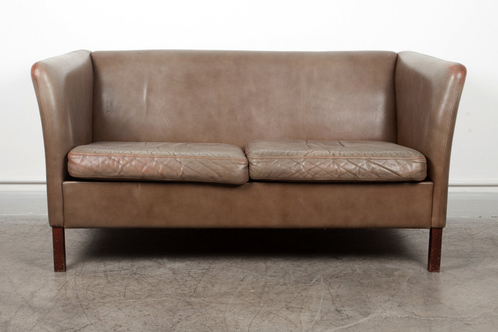Two seat leather sofa