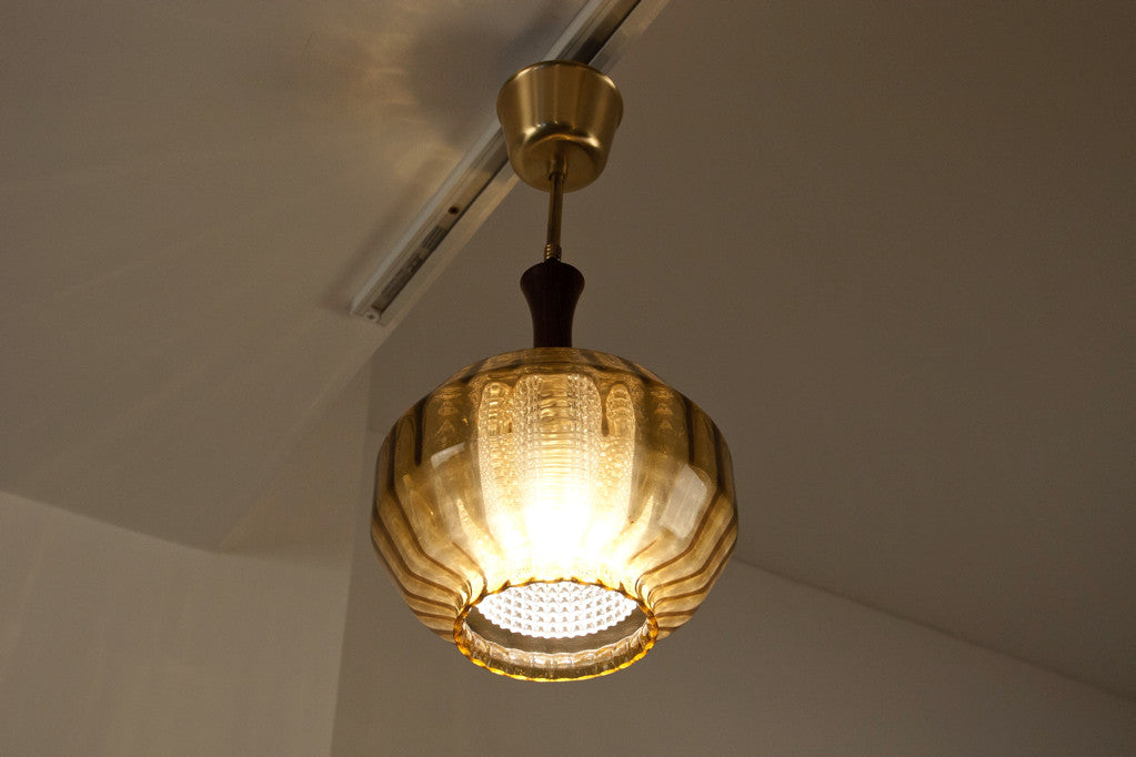 1950s glass ceiling lamp