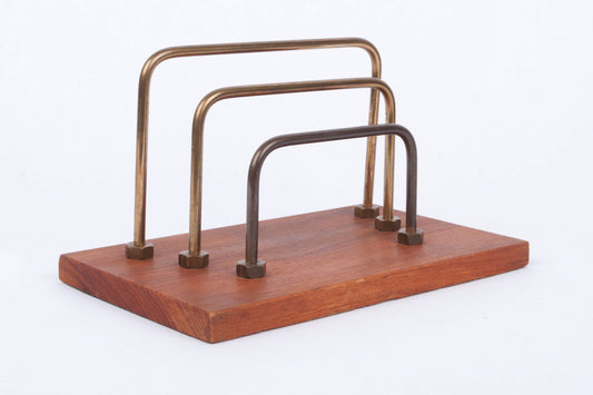 Teak letter holder