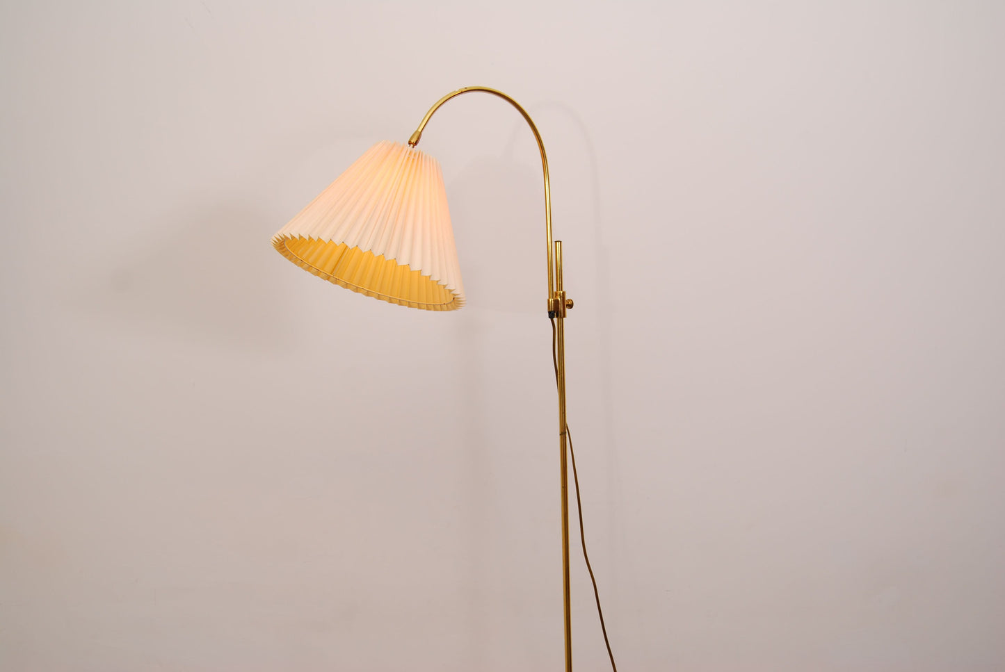 Brass floor lamp with concertina shade
