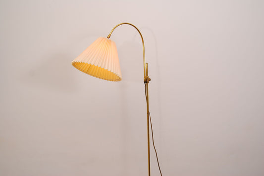 Brass floor lamp with concertina shade