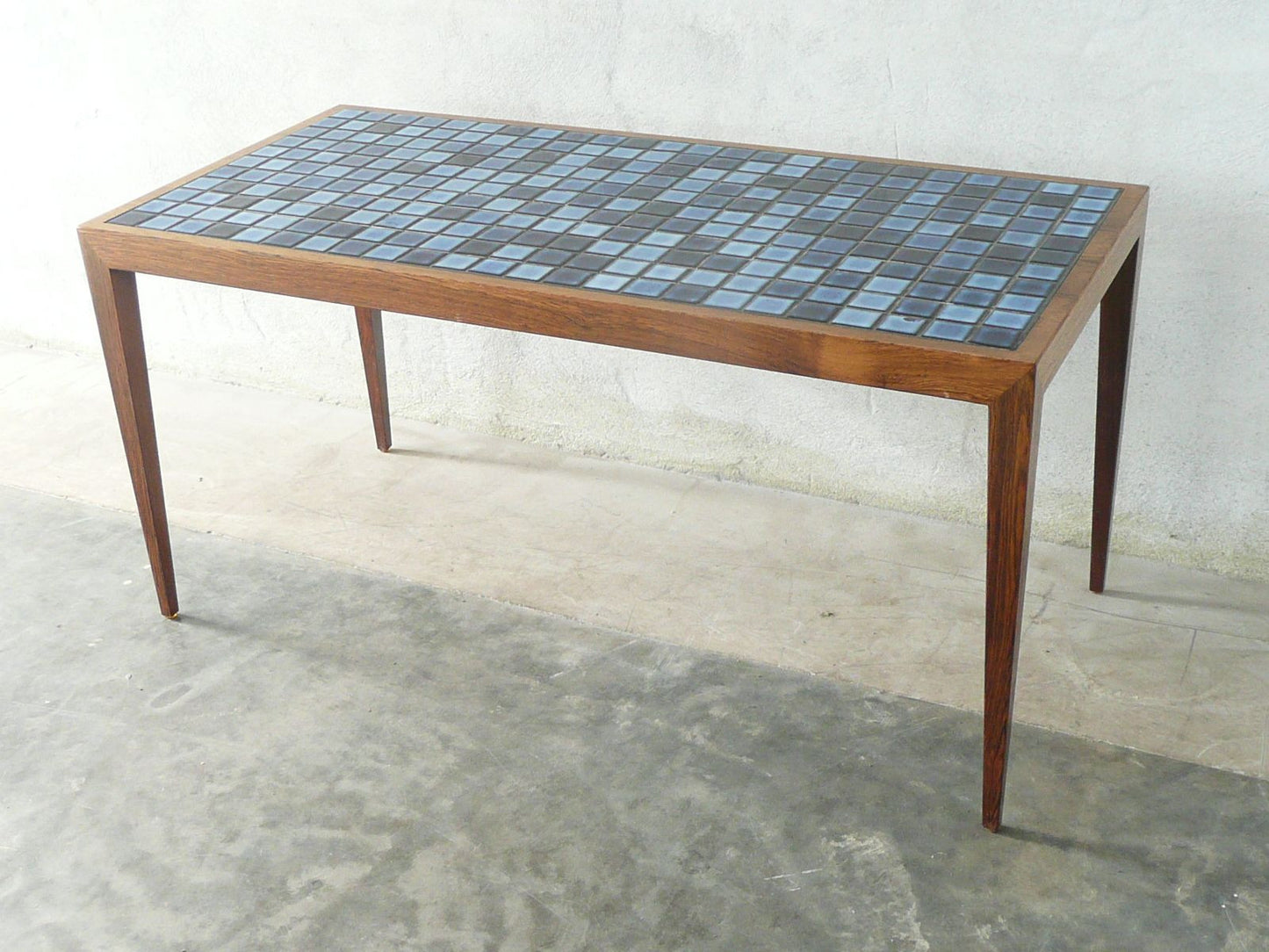 Tiled rosewood coffee table by Haslev