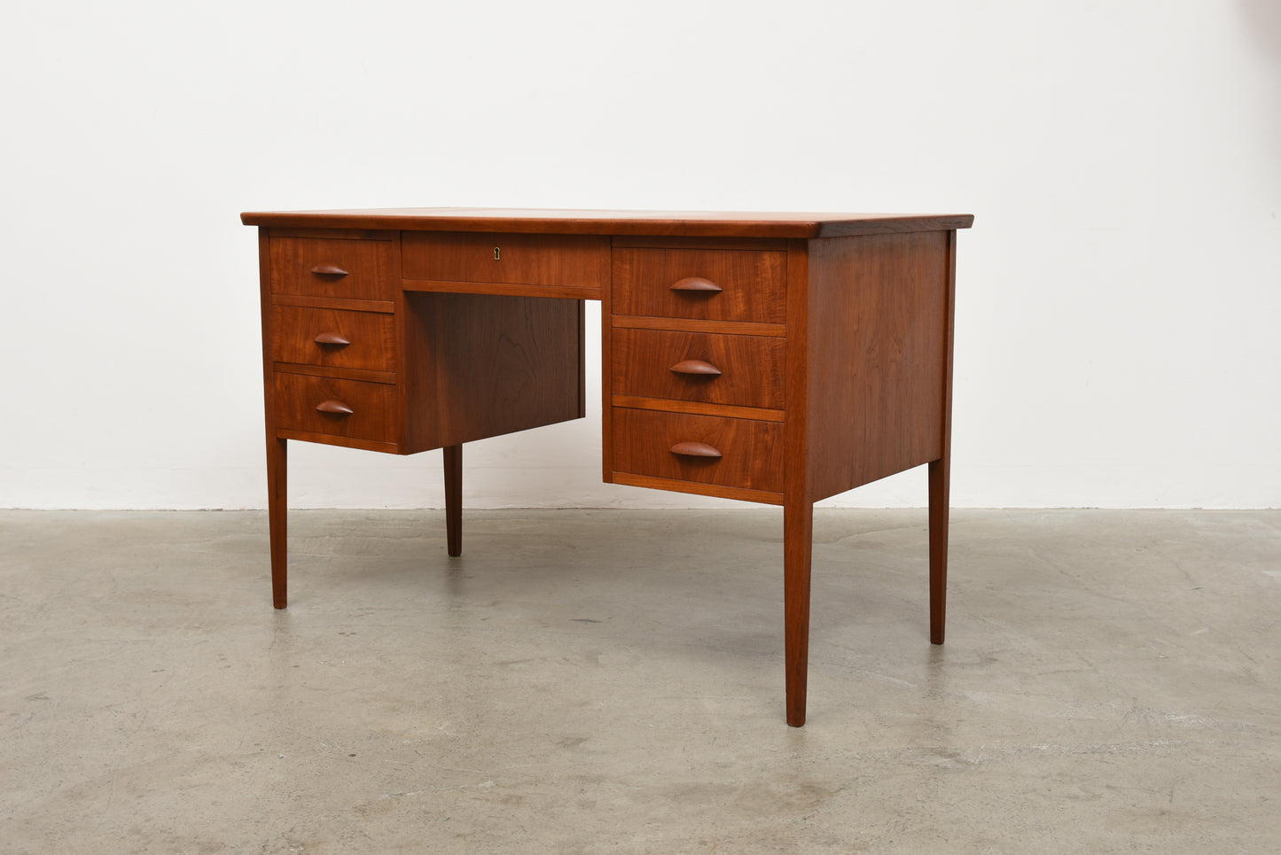 1950s teak desk by Niels Christensen Jun.