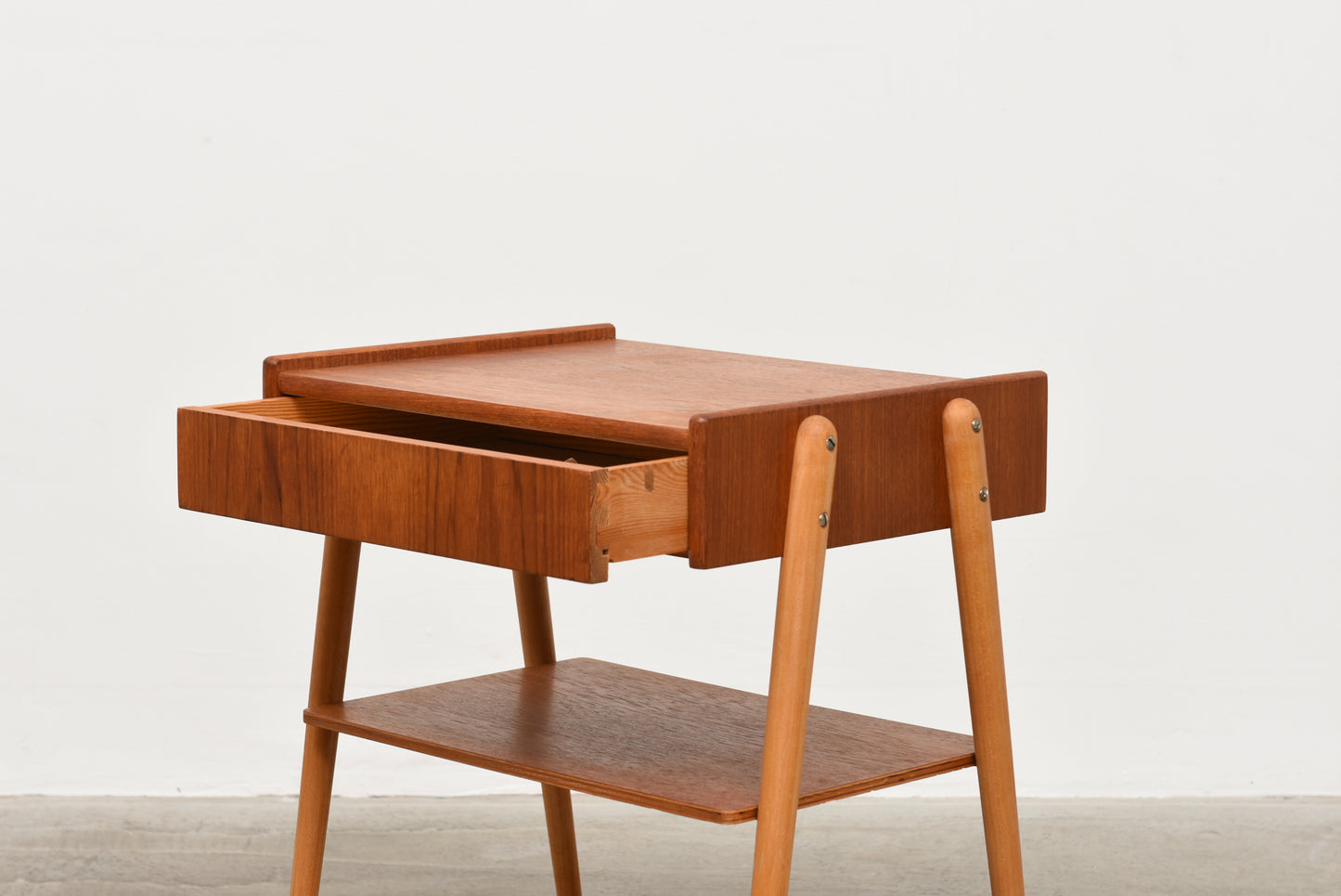 Single teak bedside table by AB Carlström & Co