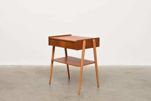 Single teak bedside table by AB Carlström & Co