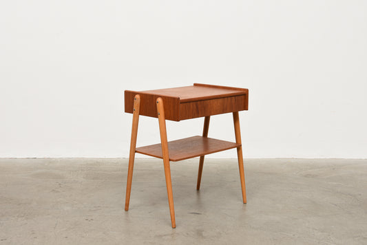 Single teak bedside table by AB Carlström & Co