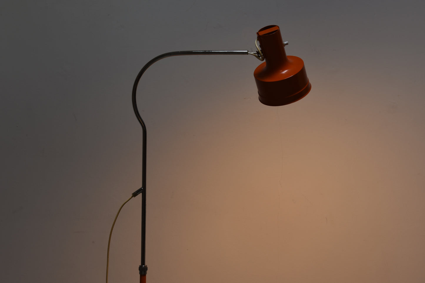 1960s floor lamp with orange shade