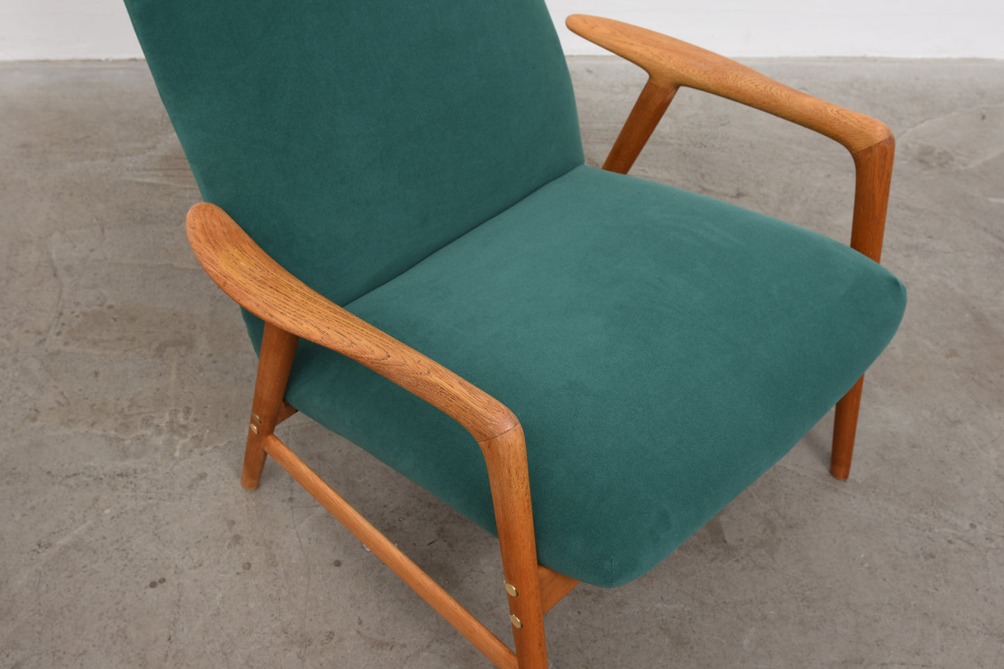 1950s reclining lounger + foot stool by Alf Svensson