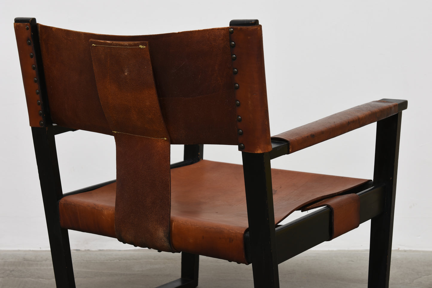 1960s saddle leather lounger