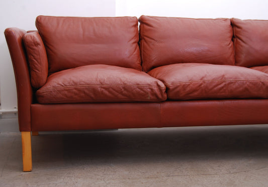 Three seat leather sofa by Stouby