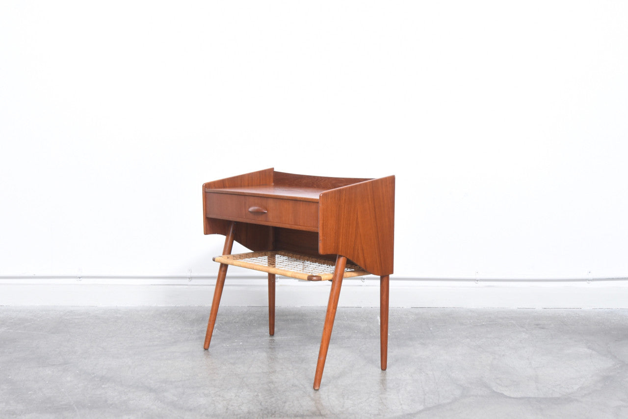 Side table with drawer and magazine shelf