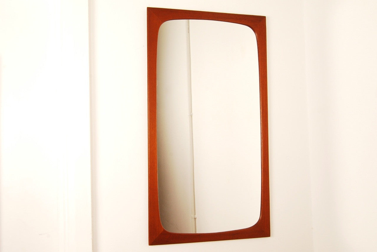 Medium teak framed mirror