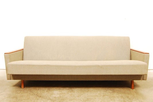 Three seat sofabed with teak arms