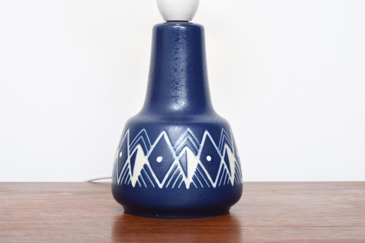 Blue table lamp by Søholm Stentøj