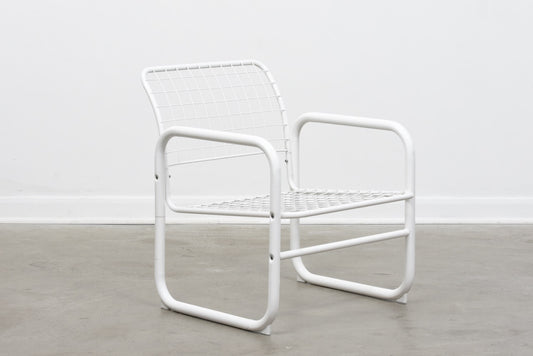 1980s white metal wire chair