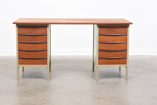 1950s Swedish twin pedestal desk