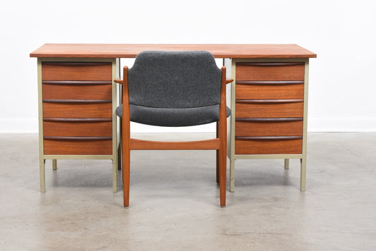 1950s Swedish twin pedestal desk