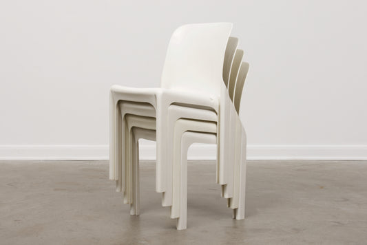 Set of four Selene chairs by Vico Magistretti