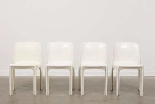 Set of four Selene chairs by Vico Magistretti