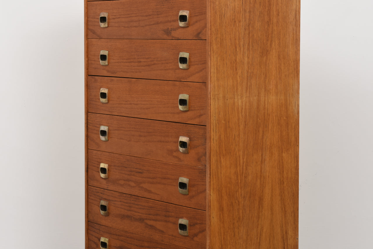 1970s oak chest of eight drawers