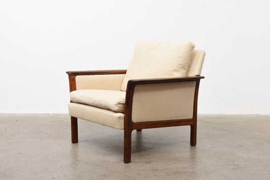 1960s 'Largo' lounger in rosewood + cotton