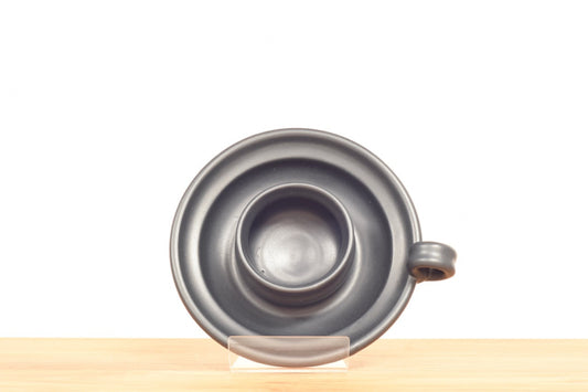 Matt black ceramic tea light holder